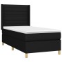 Cama box spring con colchón tela negro 90x190 cm