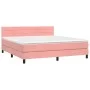 Box spring bed with mattress and LED pink velvet 180x200 cm by , Beds and slatted bases - Ref: Foro24-3134482, Price: 512,99 ...