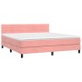 Boxspringbett mit Matratze und LED-Rosa-Samt 180x200 cm von , Betten und Lattenroste - Ref: Foro24-3134482, Preis: 499,46 €, ...