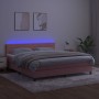 Boxspringbett mit Matratze und LED-Rosa-Samt 180x200 cm von , Betten und Lattenroste - Ref: Foro24-3134482, Preis: 499,46 €, ...
