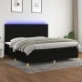 Box spring bed mattress and LED lights black fabric 200x200 cm by , Beds and slatted bases - Ref: Foro24-3135543, Price: 628,...