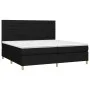 Box spring bed mattress and LED lights black fabric 200x200 cm by , Beds and slatted bases - Ref: Foro24-3135543, Price: 628,...