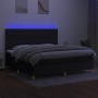 Box spring bed mattress and LED lights black fabric 200x200 cm by , Beds and slatted bases - Ref: Foro24-3135543, Price: 651,...