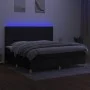 Box spring bed mattress and LED lights black fabric 200x200 cm by , Beds and slatted bases - Ref: Foro24-3135543, Price: 628,...