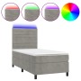 Boxspringbett mit Matratze und hellgrauem LED-Samt 90x200 cm von , Betten und Lattenroste - Ref: Foro24-3136161, Preis: 316,2...