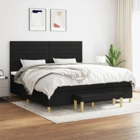 Box spring bed with black fabric mattress 200x200 cm by , Beds and slatted bases - Ref: Foro24-3137263, Price: 714,66 €, Disc...