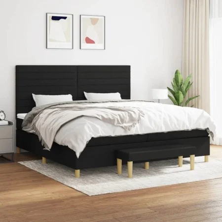 Box spring bed with black fabric mattress 200x200 cm by , Beds and slatted bases - Ref: Foro24-3137263, Price: 714,66 €, Disc...