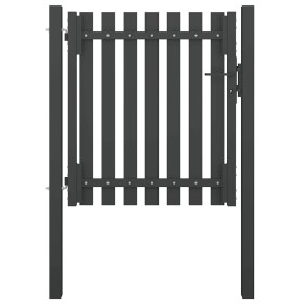 Puerta de valla del jardín de acero gris antracita 1x1,25 cm