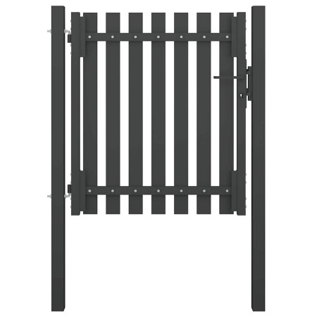 Puerta de valla del jardín de acero gris antracita 1x1,25 cm