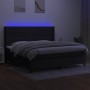 Box spring bed mattress and LED lights black fabric 200x200 cm by , Beds and slatted bases - Ref: Foro24-3138423, Price: 683,...