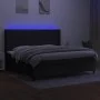 Box spring bed mattress and LED lights black fabric 200x200 cm by , Beds and slatted bases - Ref: Foro24-3138423, Price: 657,...