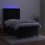 Box spring bed with mattress and LED black velvet 90x190 cm by , Beds and slatted bases - Ref: Foro24-3139597, Price: 310,52 ...