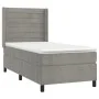 Box spring bed with mattress and LED light gray velvet 90x190 cm by , Beds and slatted bases - Ref: Foro24-3139595, Price: 30...