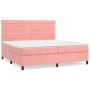 Box spring bed with pink velvet mattress 200x200 cm by , Beds and slatted bases - Ref: Foro24-3143108, Price: 590,81 €, Disco...
