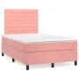 Box spring bed with pink velvet mattress 120x200 cm by , Beds and slatted bases - Ref: Foro24-3143078, Price: 395,15 €, Disco...
