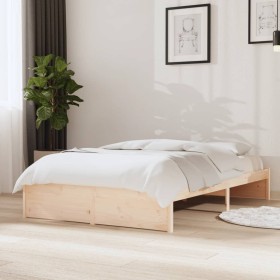 Estructura de cama madera maciza 120x190 cm