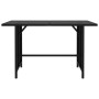Mesa de jardín de ratán sintético negro 110x70x65 cm