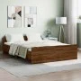Bed frame with brown oak headboard and footboard 135x190cm by , Beds and slatted bases - Ref: Foro24-3203795, Price: 137,30 €...