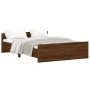 Bed frame with brown oak headboard and footboard 135x190cm by , Beds and slatted bases - Ref: Foro24-3203795, Price: 137,30 €...