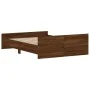 Bed frame with brown oak headboard and footboard 135x190cm by , Beds and slatted bases - Ref: Foro24-3203795, Price: 137,30 €...