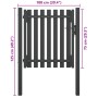 Puerta de valla del jardín de acero gris antracita 1x1,25 cm