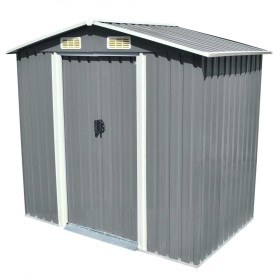 Metall-Gartenhaus 204x132x186 cm grau von vidaXL, Schuppen - Ref: Foro24-42983, Preis: 216,66 €, Rabatt: %