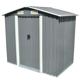 Metall-Gartenhaus 204x132x186 cm grau von vidaXL, Schuppen - Ref: Foro24-42983, Preis: 202,58 €, Rabatt: %