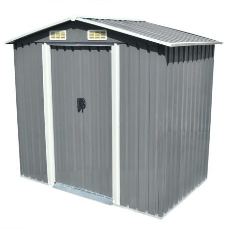 Metall-Gartenhaus 204x132x186 cm grau von vidaXL, Schuppen - Ref: Foro24-42983, Preis: 217,40 €, Rabatt: %