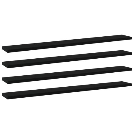 Estantes para estantería 4 uds contrachapada negro 80x10x1,5 cm