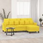 3-seater sofa with light yellow fabric stool 180 cm by , Sofas - Ref: Foro24-3201094, Price: 298,31 €, Discount: %