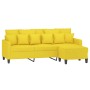 3-seater sofa with light yellow fabric stool 180 cm by , Sofas - Ref: Foro24-3201094, Price: 298,31 €, Discount: %