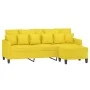 3-seater sofa with light yellow fabric stool 180 cm by , Sofas - Ref: Foro24-3201094, Price: 293,88 €, Discount: %