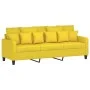 3-seater sofa with light yellow fabric stool 180 cm by , Sofas - Ref: Foro24-3201094, Price: 293,88 €, Discount: %