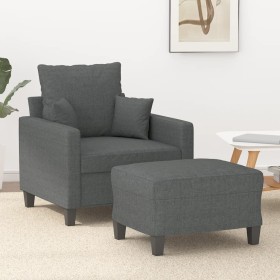 Armchair with stool dark gray fabric 60 cm by , Sofas - Ref: Foro24-3201082, Price: 184,97 €, Discount: %