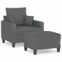 Armchair with stool dark gray fabric 60 cm by , Sofas - Ref: Foro24-3201082, Price: 184,97 €, Discount: %