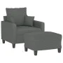 Armchair with stool dark gray fabric 60 cm by , Sofas - Ref: Foro24-3201082, Price: 184,97 €, Discount: %