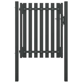 Puerta de valla del jardín de acero gris antracita 1x1,5 cm
