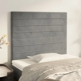 Headboards 2 units of light gray velvet 100x5x78/88 cm by , Headboards and footboards - Ref: Foro24-3116514, Price: 48,79 €, ...