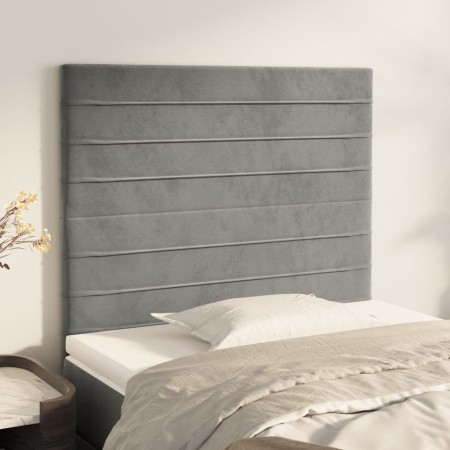 Kopfteile 2 Einheiten aus hellgrauem Samt 100x5x78/88 cm von , Kopf- und Fußteile - Ref: Foro24-3116514, Preis: 49,36 €, Raba...