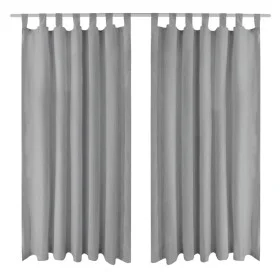 Micro-satin curtains with loops 2 units 140x225 cm gray by vidaXL, Curtains and curtains - Ref: Foro24-132214, Price: 24,20 €...