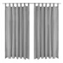 Micro-satin curtains with loops 2 units 140x225 cm gray by vidaXL, Curtains and curtains - Ref: Foro24-132214, Price: 24,20 €...