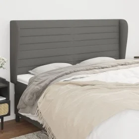 Headboard with dark gray fabric ears 183x23x118/128 cm by , Headboards and footboards - Ref: Foro24-3118111, Price: 114,97 €,...