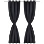 Cortinas opacas 2 piezas con ojales de metal 135x175 cm negras de vidaXL, Cortinas y visillos - Ref: Foro24-132199, Precio: 3...