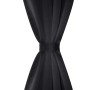 Cortinas opacas 2 piezas con ojales de metal 135x175 cm negras de vidaXL, Cortinas y visillos - Ref: Foro24-132199, Precio: 3...