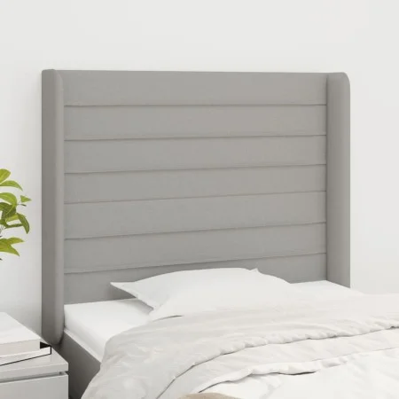Kopfteil mit hellgrauen Stoffohren 93x16x118/128 cm von , Kopf- und Fußteile - Ref: Foro24-3119702, Preis: 69,08 €, Rabatt: %