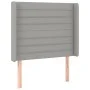 Kopfteil mit hellgrauen Stoffohren 93x16x118/128 cm von , Kopf- und Fußteile - Ref: Foro24-3119702, Preis: 69,08 €, Rabatt: %