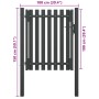 Puerta de valla del jardín de acero gris antracita 1x1,5 cm