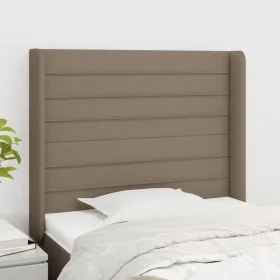 Headboard with ears in taupe gray fabric 103x16x118/128 cm by , Headboards and footboards - Ref: Foro24-3119714, Price: 70,12...