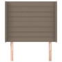 Kopfteil mit Ohren aus taupegrauem Stoff, 103 x 16 x 118/128 cm von , Kopf- und Fußteile - Ref: Foro24-3119714, Preis: 71,09 ...