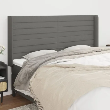 Headboard with dark gray fabric ears 183x16x118/128 cm by , Headboards and footboards - Ref: Foro24-3119735, Price: 109,87 €,...